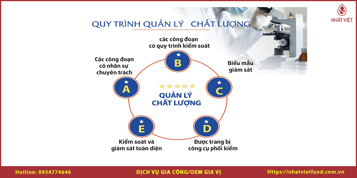 Quy trình quản lý chất lượng gia công gia vị tại Nhất Việt